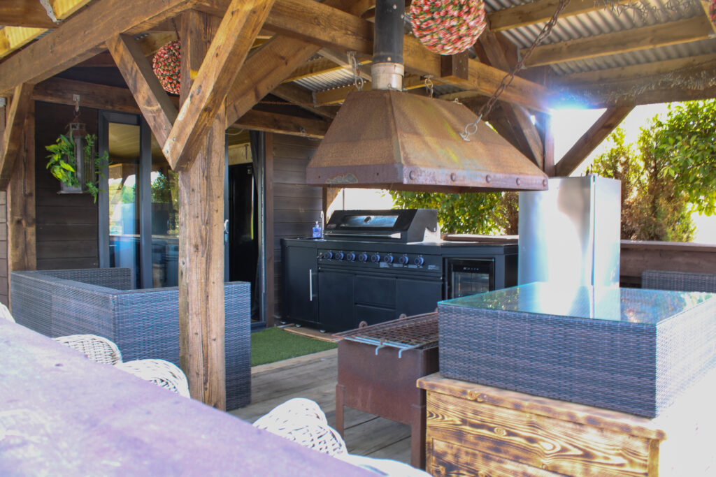 outdoor oven at Lincolnshire cabin