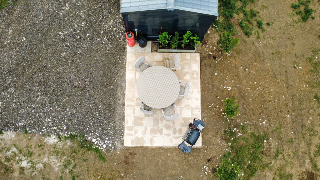 relax on a countryside patio surrounded by nature at skybears holidays